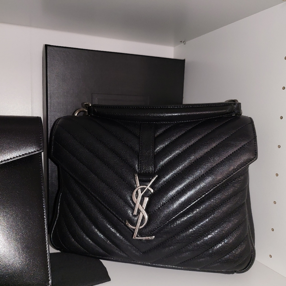 SAINT LAURENT Black Medium College Bag